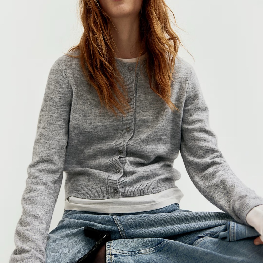 H&M Gray Button-Up Cardigan